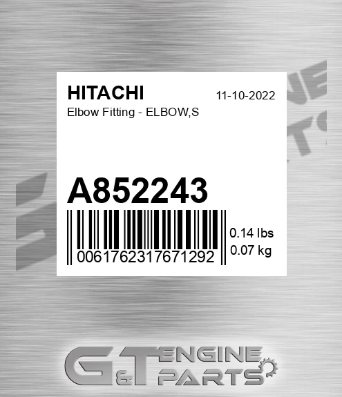 A852243 Elbow Fitting - ELBOW,S