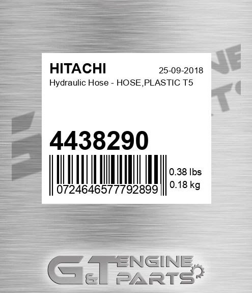 4438290 Hydraulic Hose - HOSE,PLASTIC T5