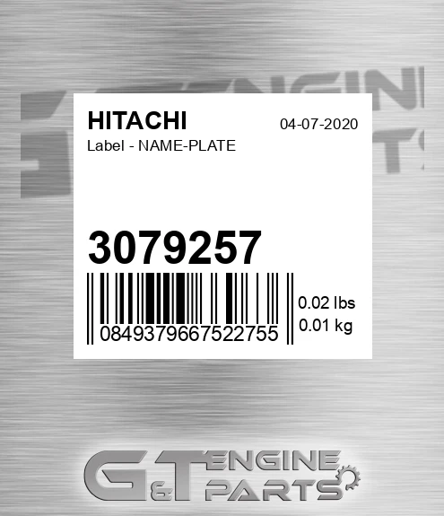 3079257 Label - NAME-PLATE