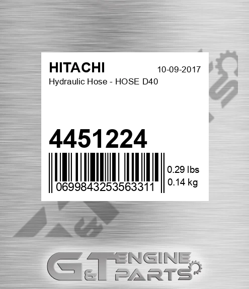4451224 Hydraulic Hose - HOSE D40