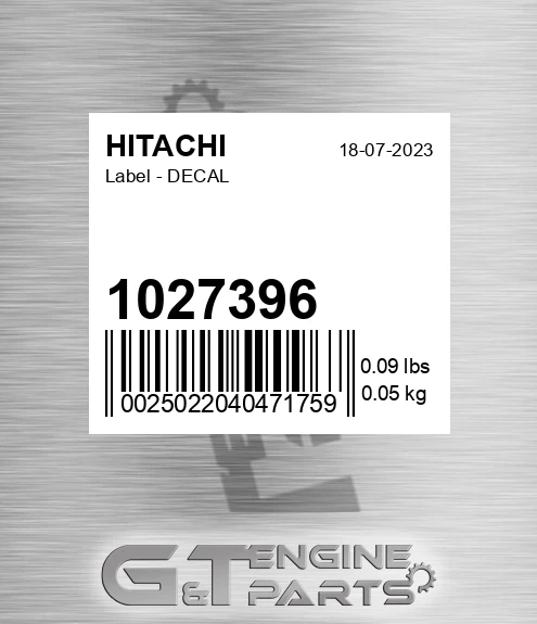 1027396 Label - DECAL