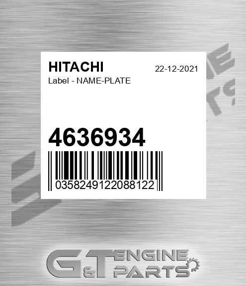4636934 Label - NAME-PLATE