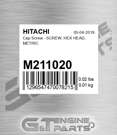 M211020 Cap Screw - SCREW, HEX HEAD, METRIC