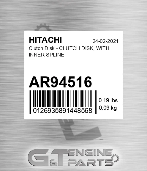 AR94516 Clutch Disk - CLUTCH DISK, WITH INNER SPLINE