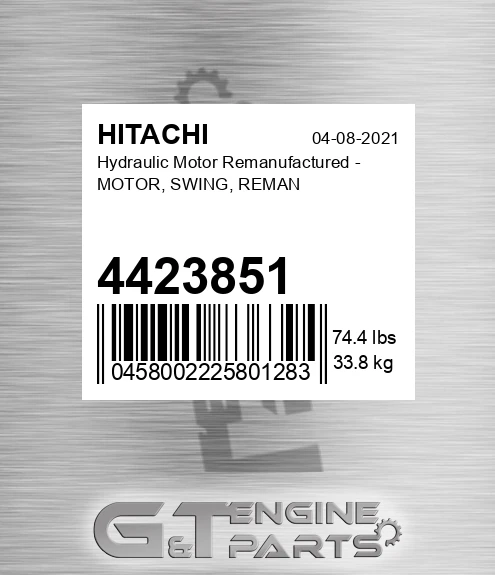 4423851 Hydraulic Motor Remanufactured - MOTOR, SWING, REMAN