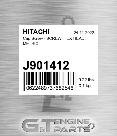 J901412 Cap Screw - SCREW, HEX HEAD, METRIC