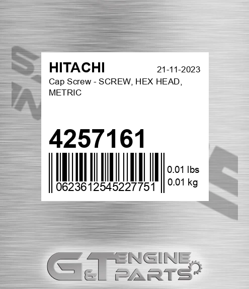 4257161 Cap Screw - SCREW, HEX HEAD, METRIC