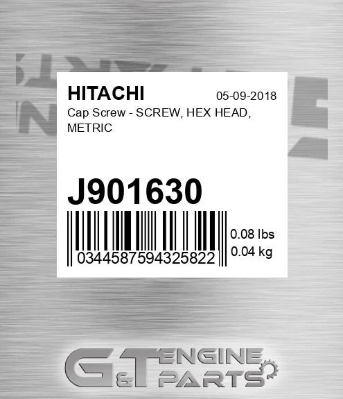 J901630 Cap Screw - SCREW, HEX HEAD, METRIC