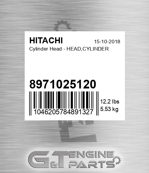 8971025120 Cylinder Head - HEAD,CYLINDER