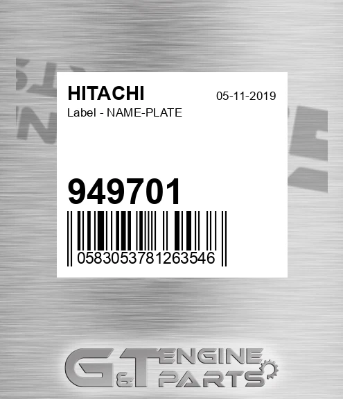 949701 Label - NAME-PLATE