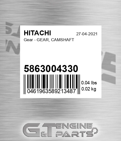5863004330 Gear - GEAR, CAMSHAFT