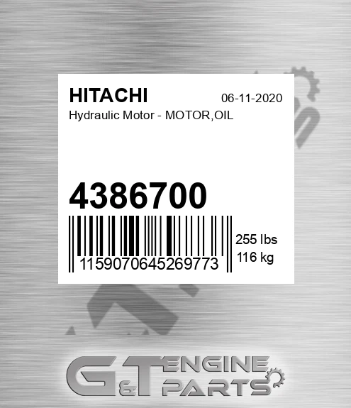 4386700 Hydraulic Motor - MOTOR,OIL
