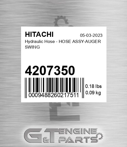 4207350 Hydraulic Hose - HOSE ASSY-AUGER SWING