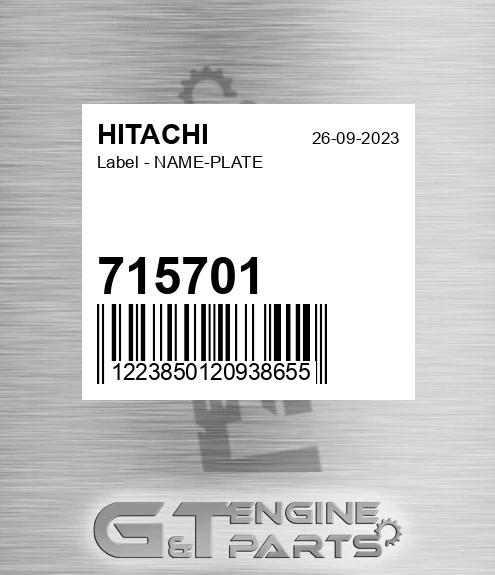 715701 Label - NAME-PLATE