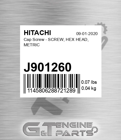 J901260 Cap Screw - SCREW, HEX HEAD, METRIC