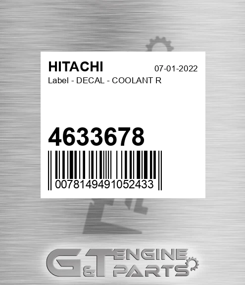 4633678 Label - DECAL - COOLANT R