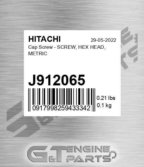 J912065 Cap Screw - SCREW, HEX HEAD, METRIC