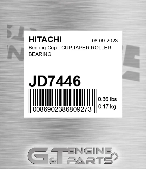 JD7446 Bearing Cup - CUP,TAPER ROLLER BEARING