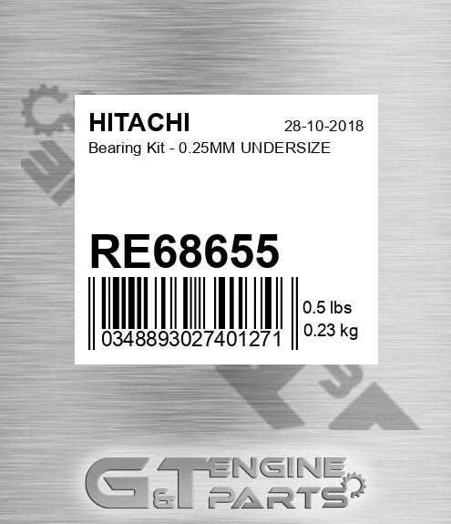 RE68655 Bearing Kit - 0.25MM UNDERSIZE