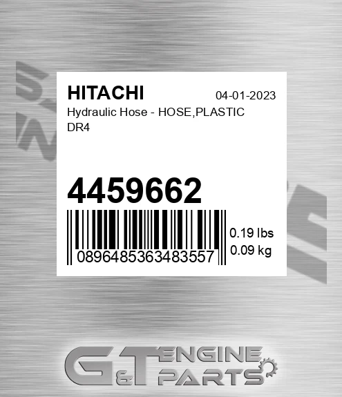 4459662 Hydraulic Hose - HOSE,PLASTIC DR4