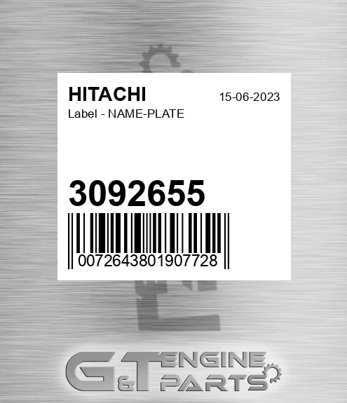 3092655 Label - NAME-PLATE