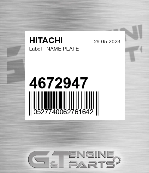 4672947 Label - NAME PLATE