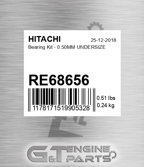 RE68656 Bearing Kit - 0.50MM UNDERSIZE