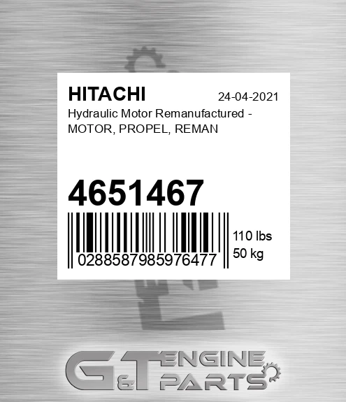 4651467 Hydraulic Motor Remanufactured - MOTOR, PROPEL, REMAN