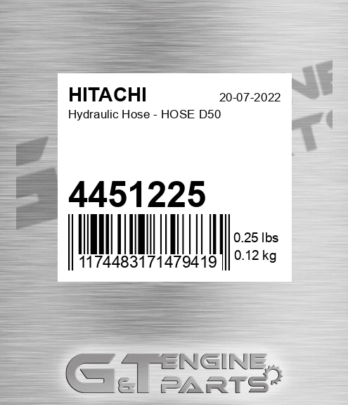 4451225 Hydraulic Hose - HOSE D50