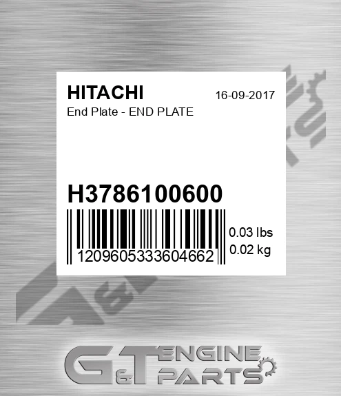 H3786100600 End Plate - END PLATE