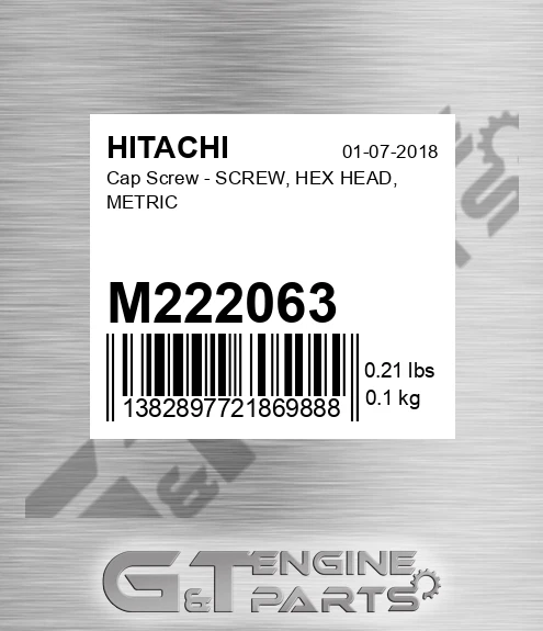 M222063 Cap Screw - SCREW, HEX HEAD, METRIC