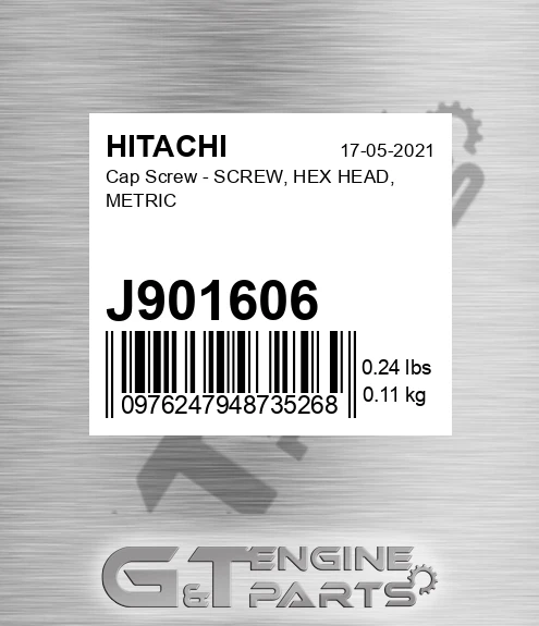 J901606 Cap Screw - SCREW, HEX HEAD, METRIC