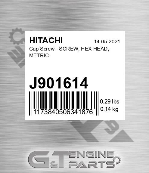 J901614 Cap Screw - SCREW, HEX HEAD, METRIC