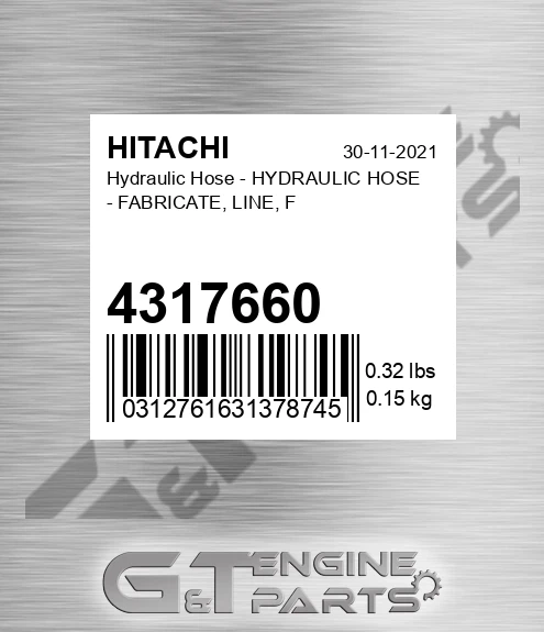 4317660 Hydraulic Hose - HYDRAULIC HOSE - FABRICATE, LINE, F