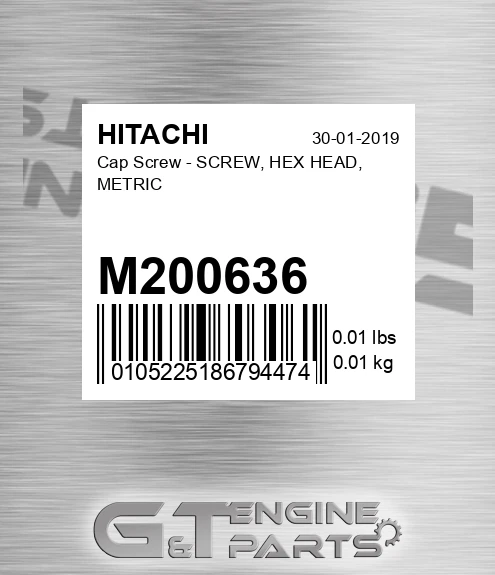 M200636 Cap Screw - SCREW, HEX HEAD, METRIC