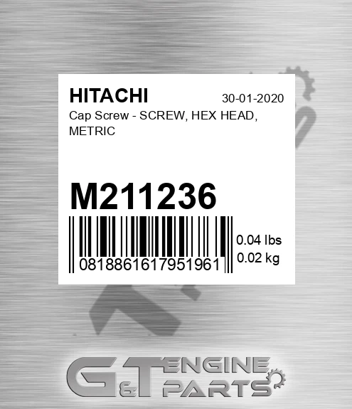 M211236 Cap Screw - SCREW, HEX HEAD, METRIC