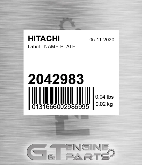 2042983 Label - NAME-PLATE