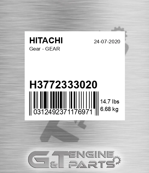 H3772333020 Gear - GEAR