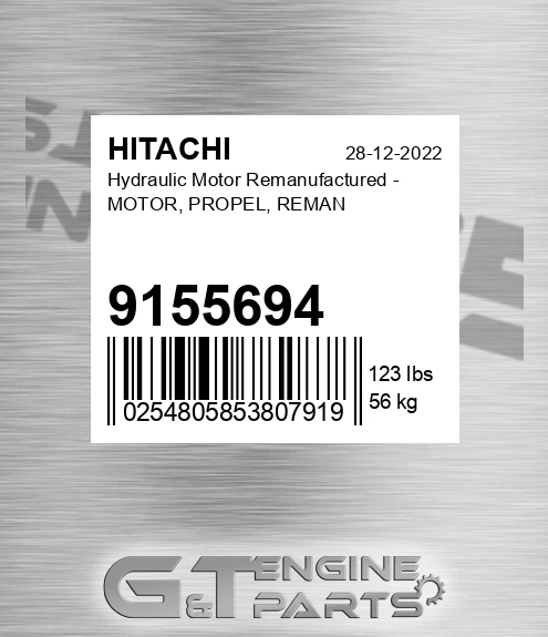 9155694 Hydraulic Motor Remanufactured - MOTOR, PROPEL, REMAN
