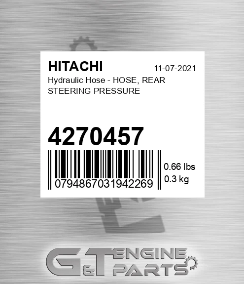 4270457 Hydraulic Hose - HOSE, REAR STEERING PRESSURE