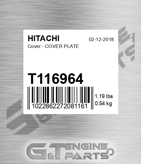 T116964 Cover - COVER PLATE