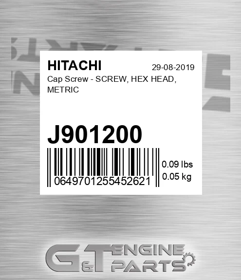 J901200 Cap Screw - SCREW, HEX HEAD, METRIC