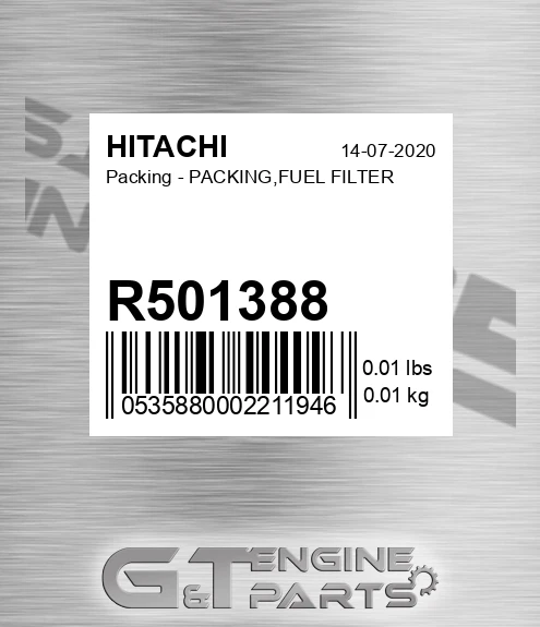 R501388 Packing - PACKING,FUEL FILTER