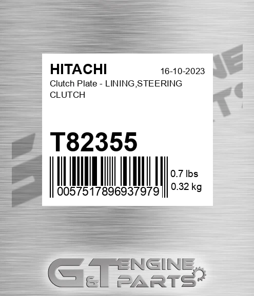 T82355 Clutch Plate - LINING,STEERING CLUTCH
