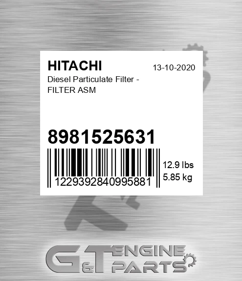 8981525631 Diesel Particulate Filter - FILTER ASM