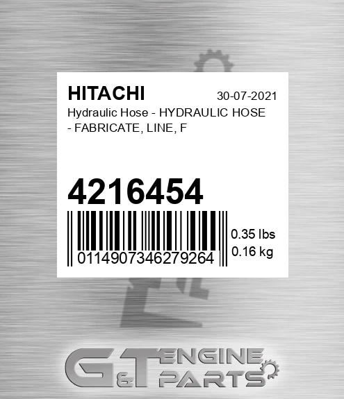 4216454 Hydraulic Hose - HYDRAULIC HOSE - FABRICATE, LINE, F