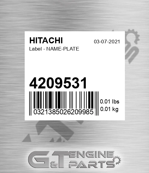 4209531 Label - NAME-PLATE