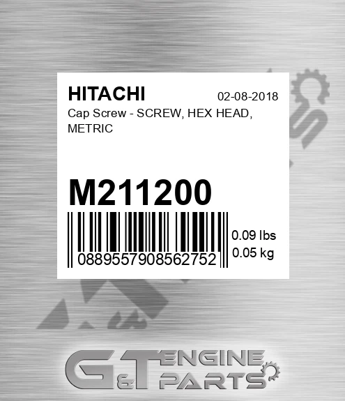 M211200 Cap Screw - SCREW, HEX HEAD, METRIC