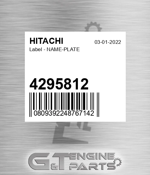 4295812 Label - NAME-PLATE