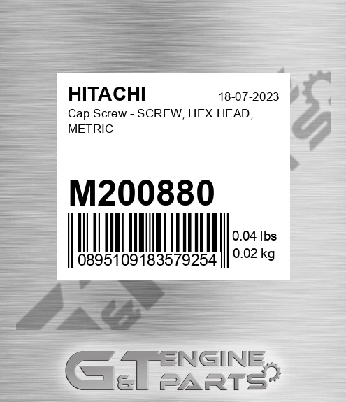 M200880 Cap Screw - SCREW, HEX HEAD, METRIC